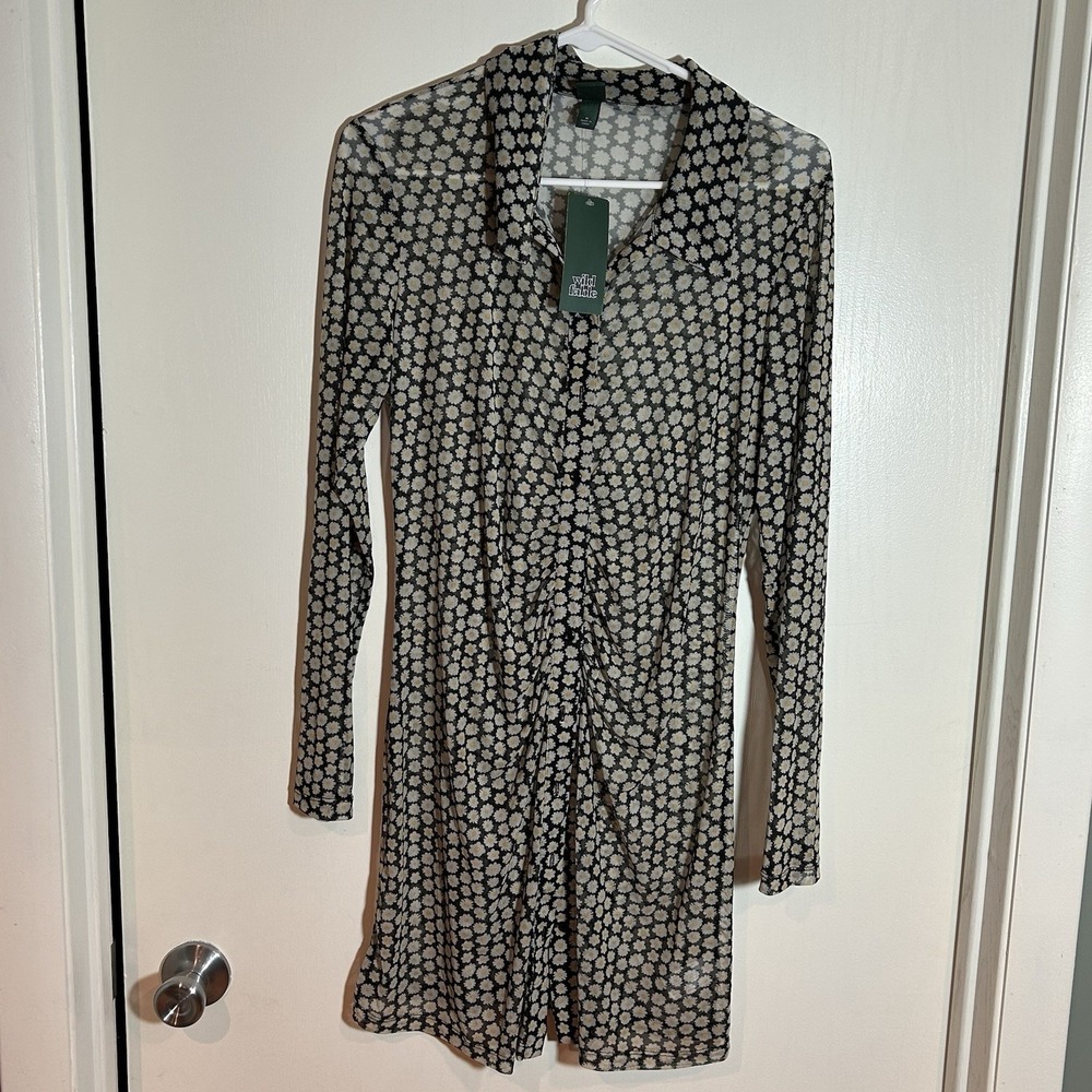 NWT Wild Fable sheer daisy mini dress medium‎